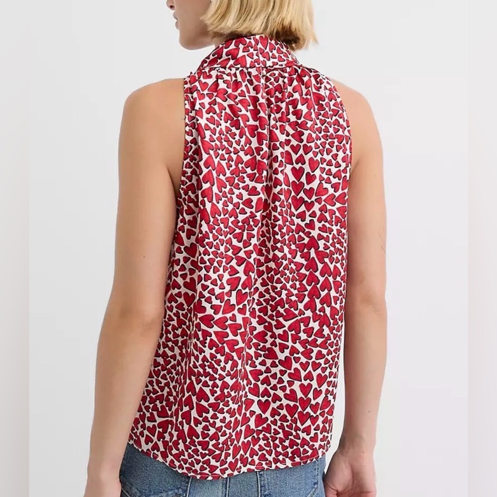 LOFT Red Heart Print Halter Top - Picture 3 of 6